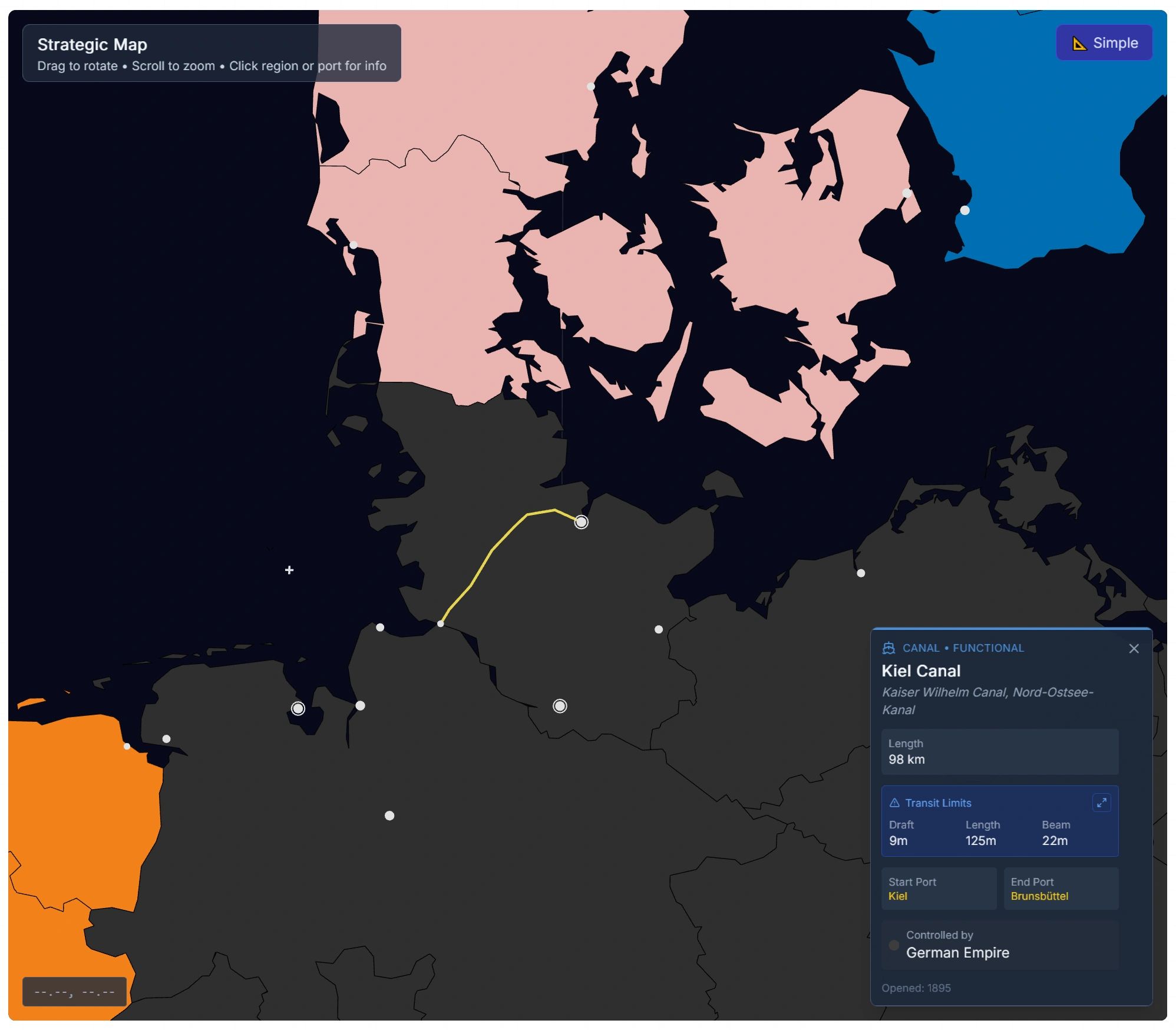 Canal infrastructure on the strategic map - the Kiel Canal and its transit limits.