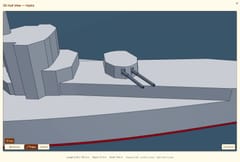 Inspecting a twin turret up close in the 3D viewer.
