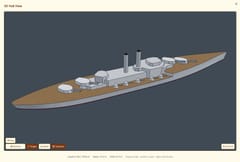 A completed dreadnought in the 3D hull viewer.