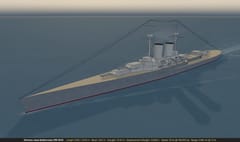 The Glorious-class battlecruiser, a fictional Royal Navy design of 1912, in the 3D viewer.