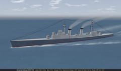 The Stanly-class destroyer, a fictional United States Navy design of 1920, with deck-mounted torpedo tubes amidships.